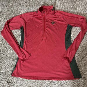 Minnesota Wild Pullover Quarter Zip Womens XL Red Green NHL Hockey Long Sleeve